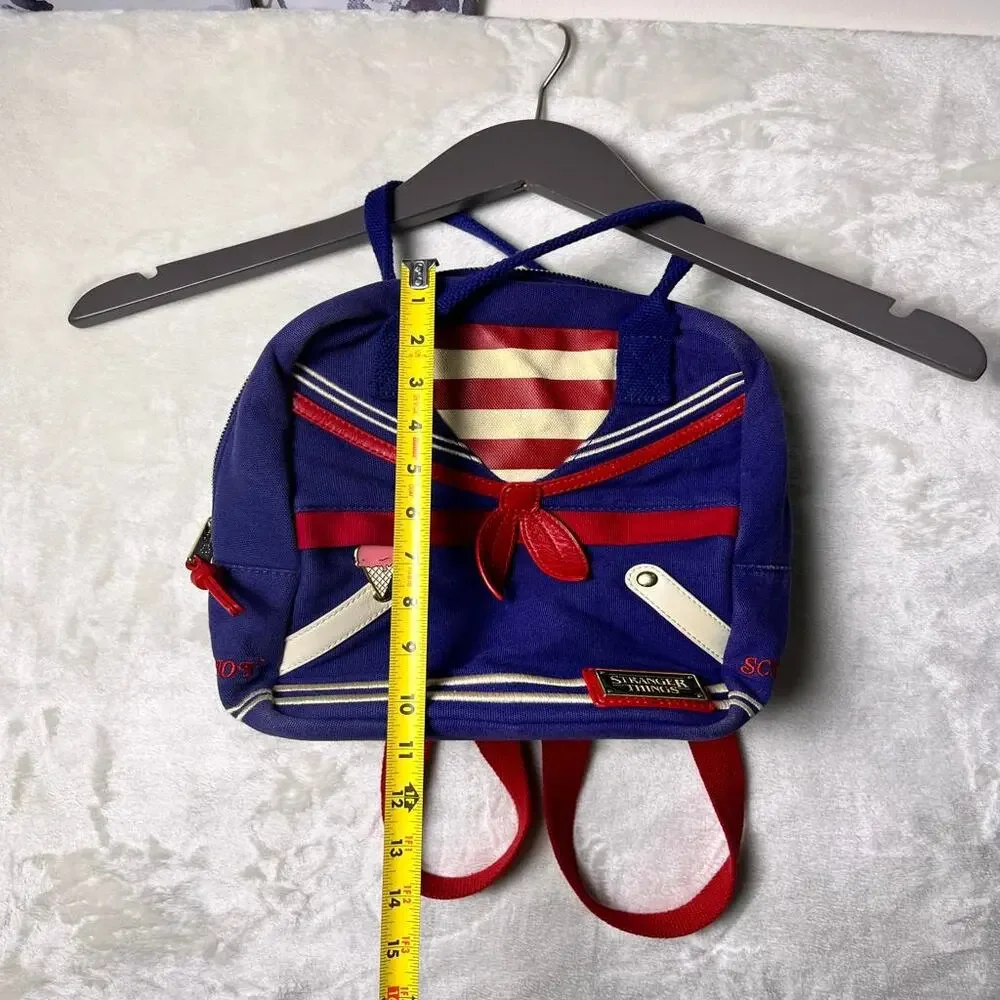 Loungefly Stranger Things Mini Backpack Scoops Ahoy Sailor Bag Red White Blue